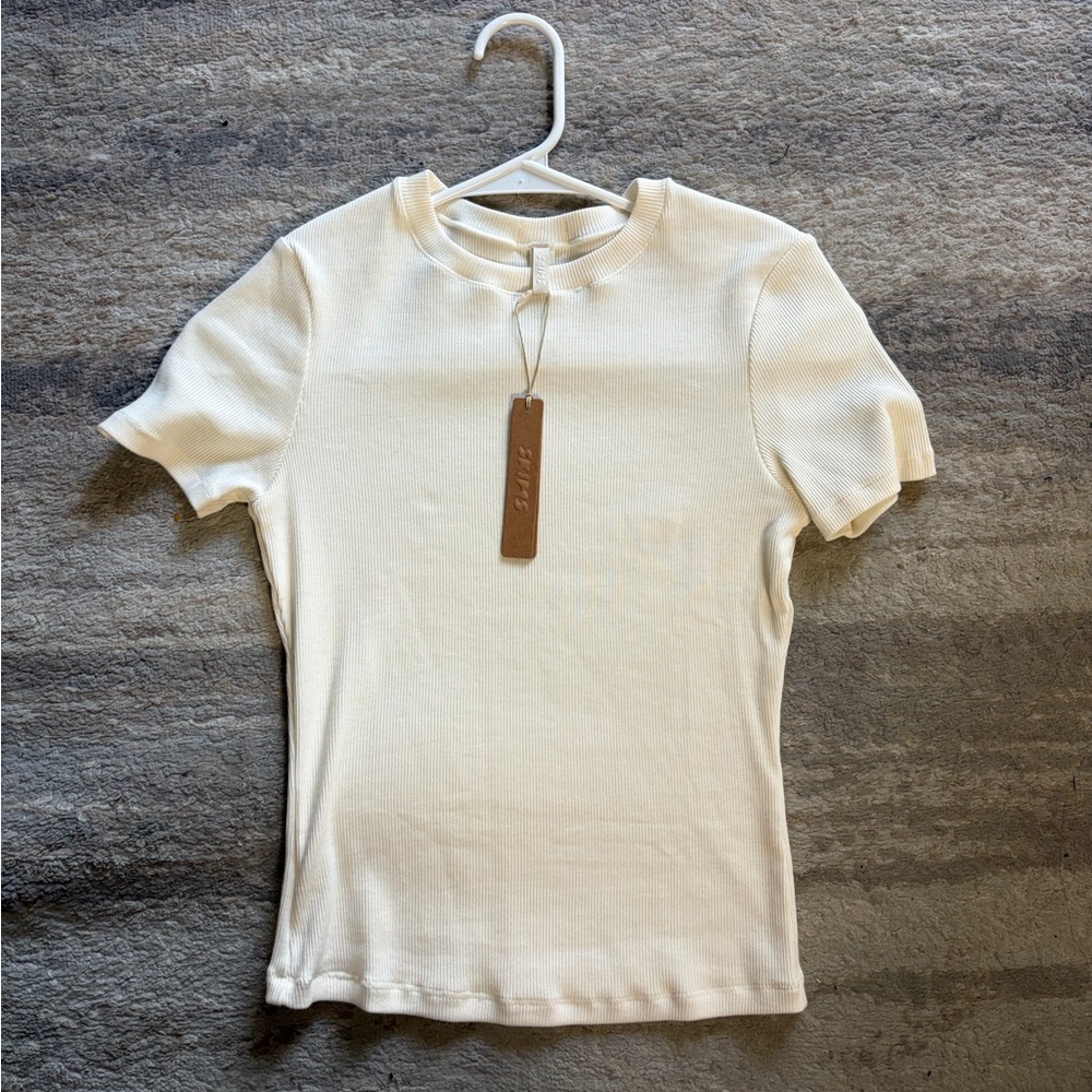 Skims cotton rib short sleeves marble S